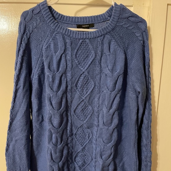 Forever 21 Blue Cable Knit Sweater - Picture 1 of 5